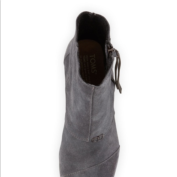 TOMS Desert Suede Wedge Bootie Dark Gray Size 7.5 - Picture 14 of 14